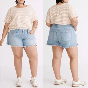 MADEWELL Relaxed Mid Length Cut Off Denim Shorts